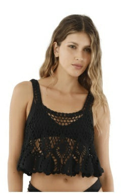 Black Mery Crotchet Top