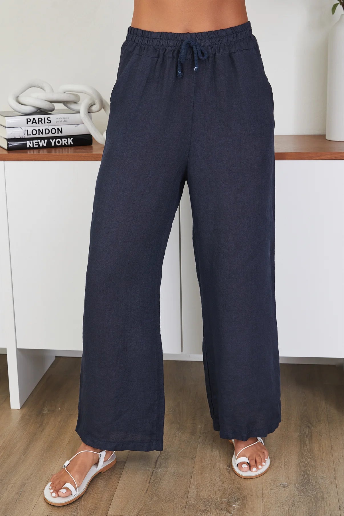 Linen Pant W/Pockets Navy